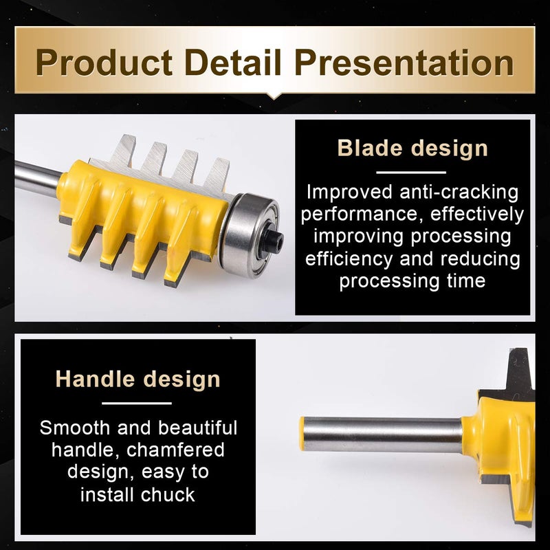 KATUR Reversible Finger Glue Joint Router Bit with 1/4 Inch Shank, Woodworking Milling Cutter Router Bit (1/4" Shank 1-3/8" Width 1-1/4" Depth) - Image 5